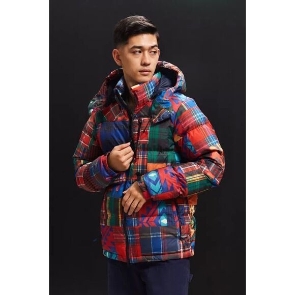 Polo Ralph Lauren Men’s Unisex Ripstop Patchwork Aztec Goose Down Zip Jacket - Picture 4 of 15
